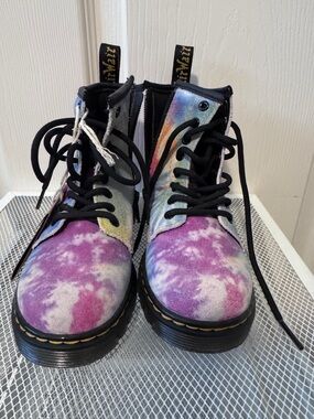 Dr. Martens Kids Tie-Dye Boots - Purple, Pink, Blue Sz 11